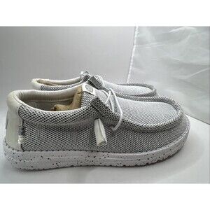 Hey Dude Men's Wally Sox Stone White Slip-On Shoes Men’s Size 8/Women’s 10